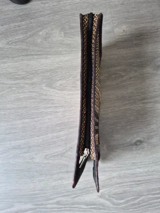 Bolso de mano rafia y piel