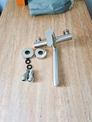 Grifo de pared cocina fregadero nuevo plateado