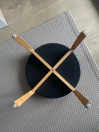 Mesa auxiliar redonda metal y madera