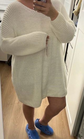 Vestido de punto blanco talla única