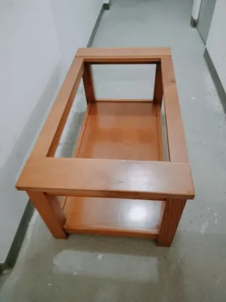 Mesa de centro madera y cristal