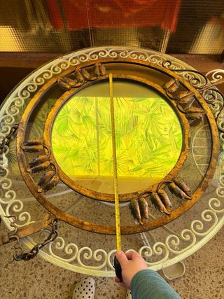 Espejo Forja Dorado Medieval Cadenas