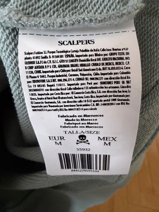 Sudadera Scalpers Azul Verdoso Talla M