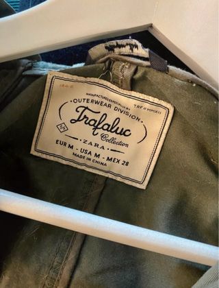 Parka Leggera Zara TRF Verde Taglia M