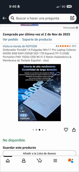 Ordenador Portátil NOTODD 14 Azul