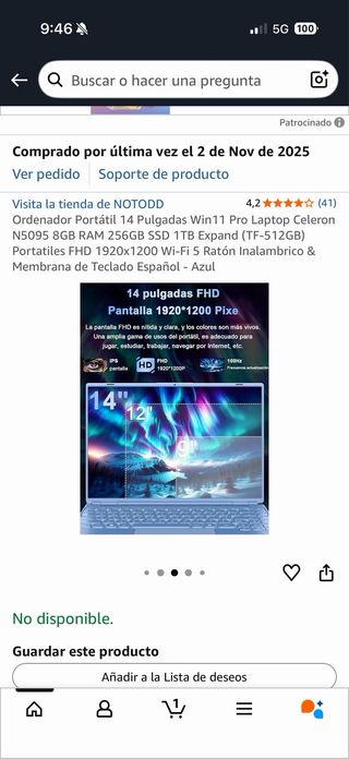 Ordenador Portátil NOTODD 14 Azul