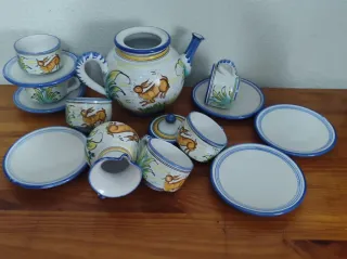 Juego de té , café cerámica artesanal vintage