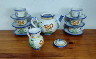 Juego de té , café cerámica artesanal vintage