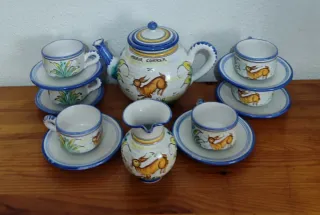 Juego de té , café cerámica artesanal vintage