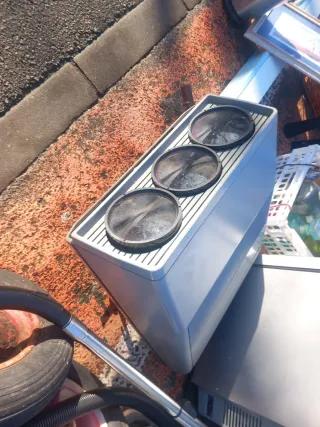 Proyector de cine 3 lentes con pantalla