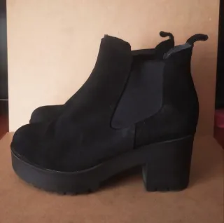 Botines Plataforma Negros Talla 39