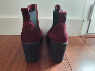 Botines burdeos ante tacón plataforma talla 40