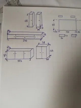 Muebles salón comedor blanco y cristal