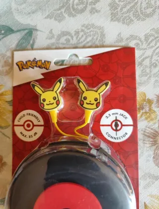 Cuffie Pikachu Pokémon con Custodia Zip