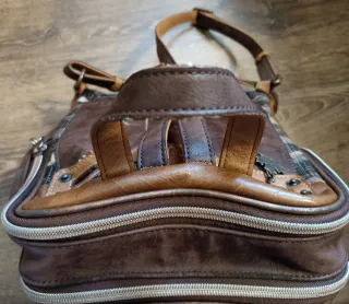 Bolso Anekke Cuero Marrón y Azul