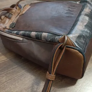 Bolso Anekke Cuero Marrón y Azul