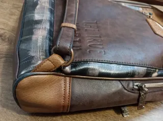 Bolso Anekke Cuero Marrón y Azul