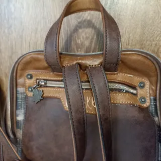 Bolso Anekke Cuero Marrón y Azul