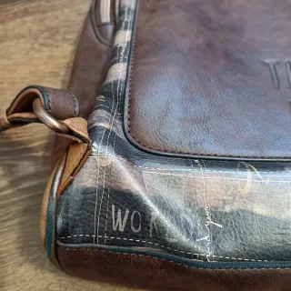 Bolso Anekke Cuero Marrón y Azul