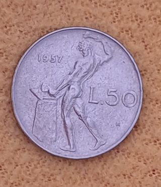 Moneta 50 Lire 1957 Vulcano N.C