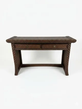 Aparador Escritorio de Mimbre y Ratán