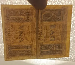 24#. Banconote 1 e 2 Lire.
