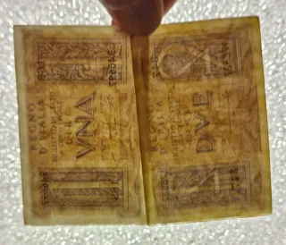 24#. Banconote 1 e 2 Lire.