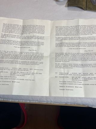 Medaglia Bronzo Anniversario Croat Barcellona cercle