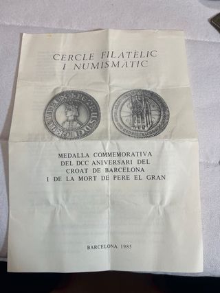 Medaglia Bronzo Anniversario Croat Barcellona cercle