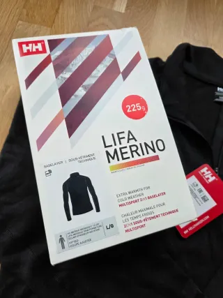 Camiseta Helly Hansen Merino T. L Negra NUEVA