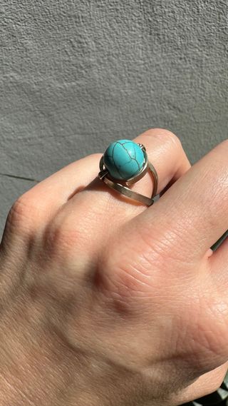 Anillo ajustable piedra estilo turquesa