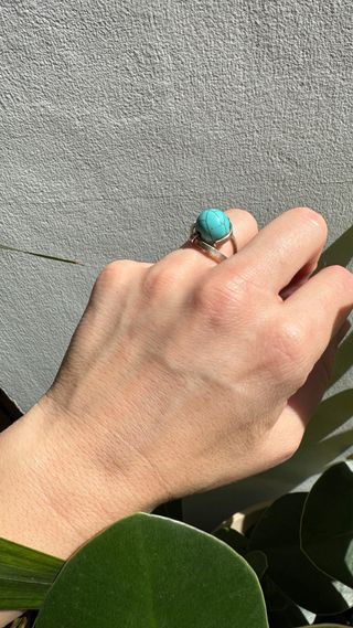 Anillo ajustable piedra estilo turquesa