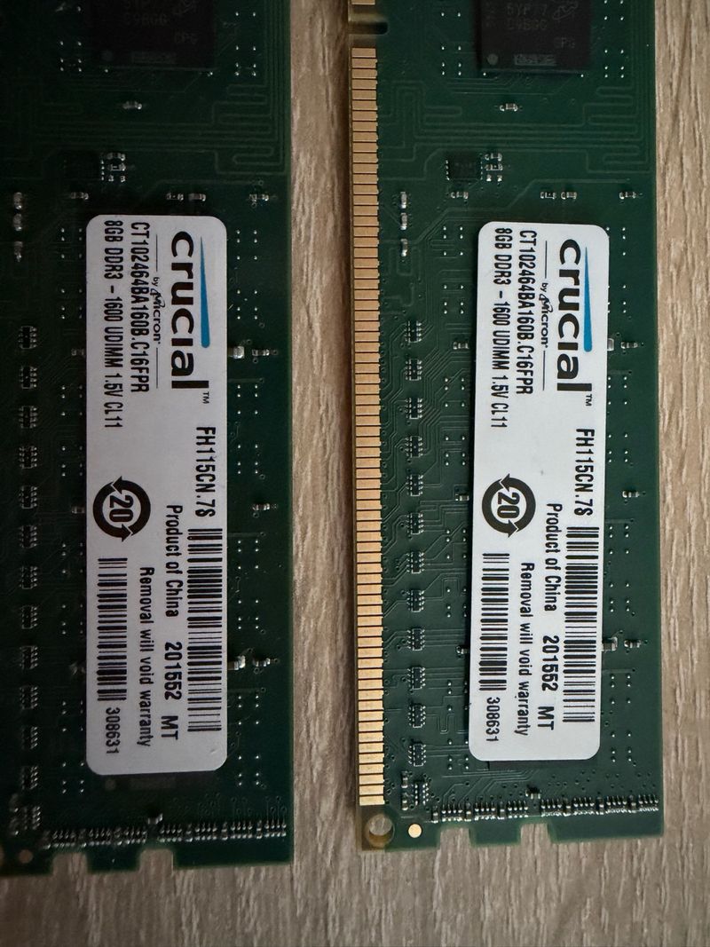 2x Crucial 8GB DDR3 RAM 1600MHz afbeelding 2