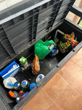 banco baúl de jardín gris antracita