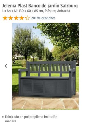 banco baúl de jardín gris antracita