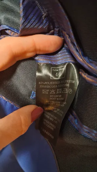 Traje de caballero azul marino brillante T.46