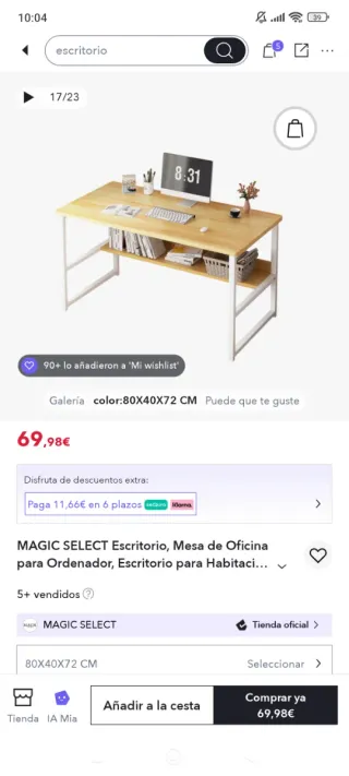 Escritorio MAGIC SELECT madera y metal