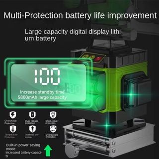 Nivel Láser 4D 16 Líneas con Trípode y 2 baterías