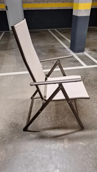 2 Sillas de Jardín Plegables Beige/Marrón