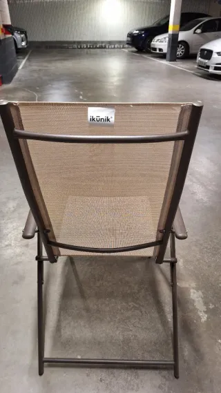 2 Sillas de Jardín Plegables Beige/Marrón