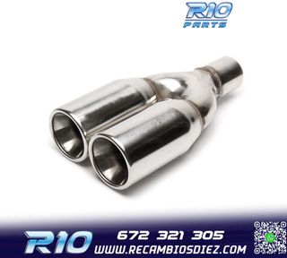 COLA ESCAPE DOBLE REDONDA GRANDE ACERO INOX