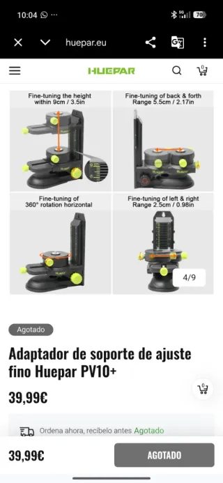 Adaptador Huepar PV10+ ajuste fino