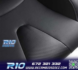 ASIENTO DEPORTIVO SEMI BAQUET ESTILO RS CUERO NEGRO