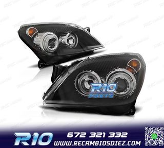 FAROS OPEL ASTRA H 04-09 OJOS ANGEL FONDO NEGRO