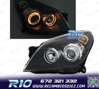 FAROS OPEL ASTRA H 04-09 OJOS ANGEL FONDO NEGRO