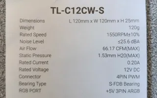 Ventilador PC x3 NUEVO TL-C12CW-S