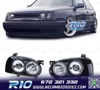 FAROS DOBLES VOLKSWAGEN VW GOLF 3 NEGRO