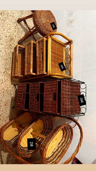 Lote Muebles Mimbre y Ratán