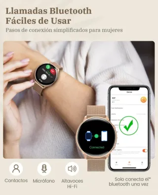 Reloj Inteligente Oro y Rosa