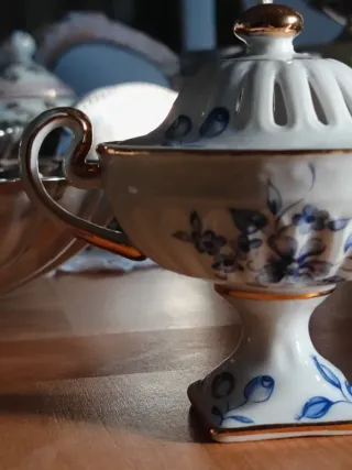 Saliera vintage porcellana decorata